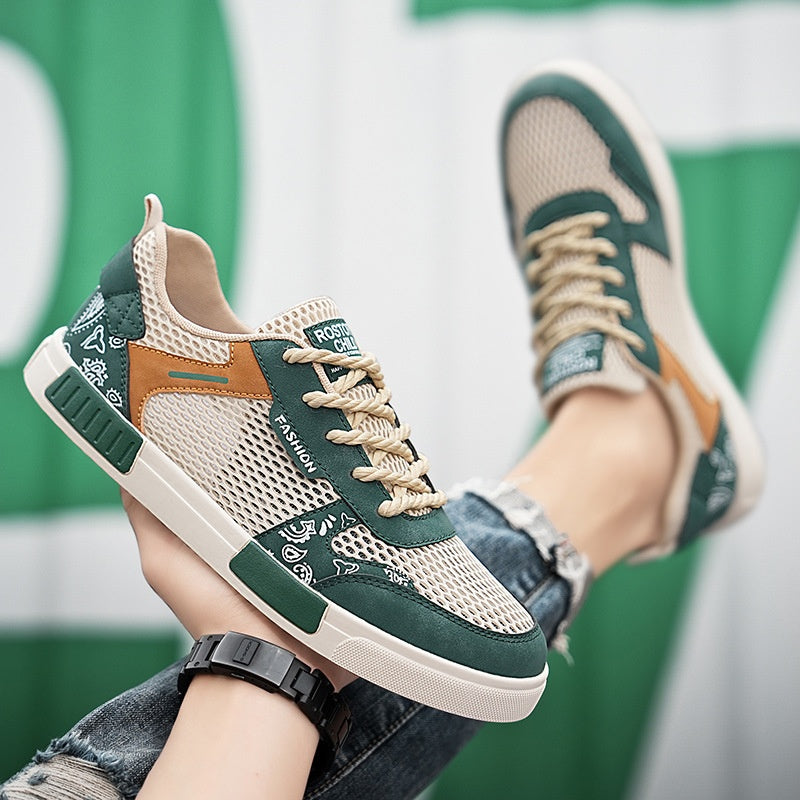 Big Size Hollow Fashion Sneakers Men Comfortable Mesh Shoes Lightweight Trendy Versatile Casual Shoes