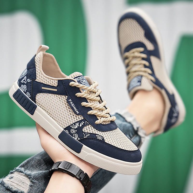 Big Size Hollow Fashion Sneakers Men Comfortable Mesh Shoes Lightweight Trendy Versatile Casual Shoes